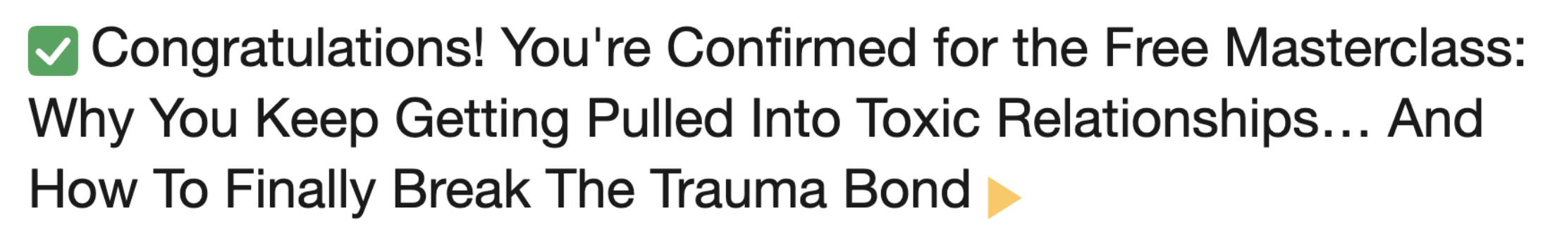Confirmation email subject line