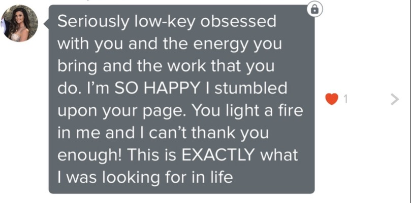 Client message calling the program "a great one"