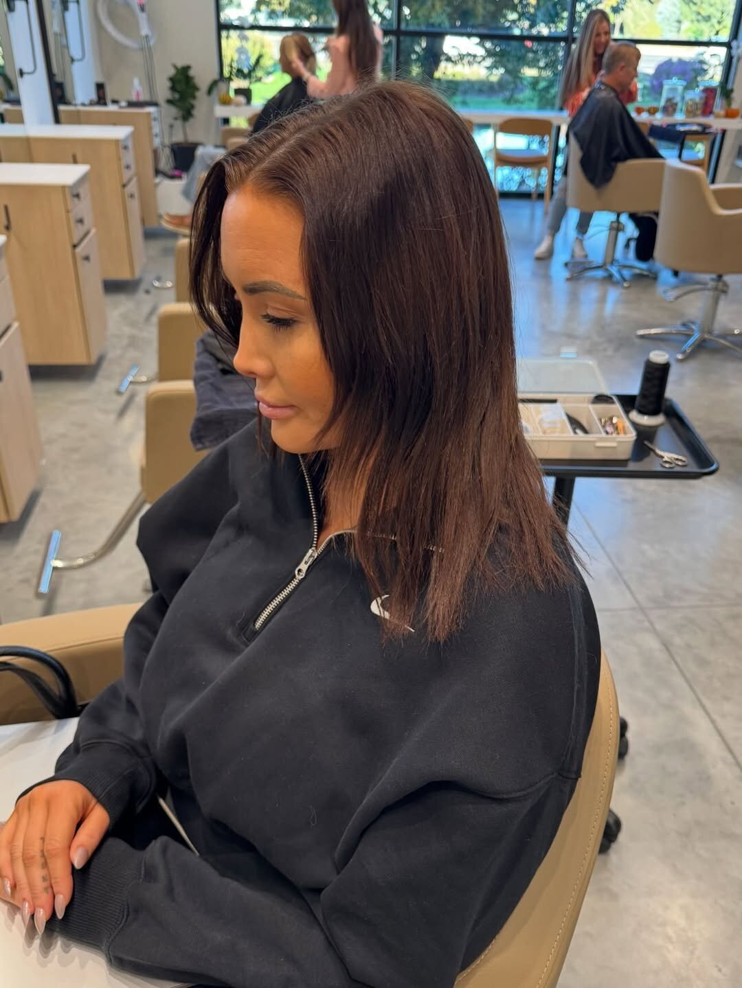Before an extension appointment at Echelon Salon, Eagle, Idaho