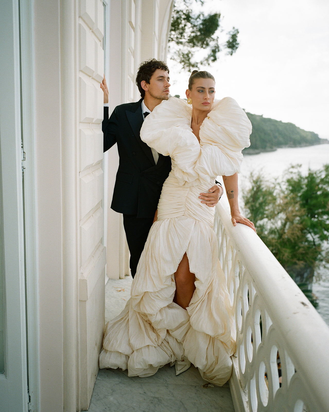 Villa Astor wedding portrait on medium-format Kodak film