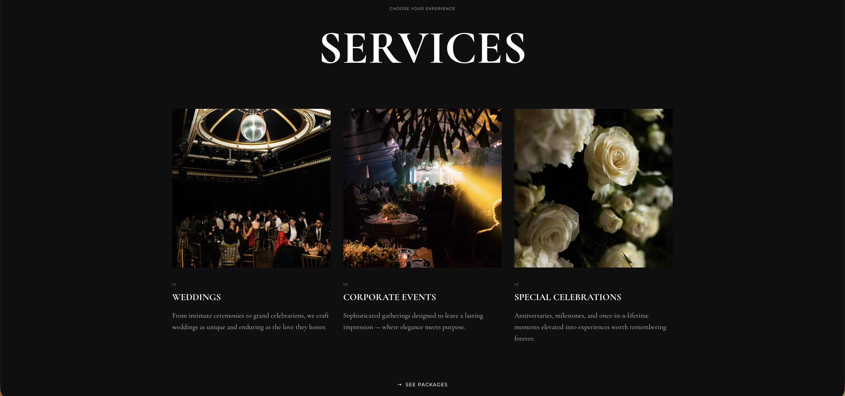 Forever After Events — services section