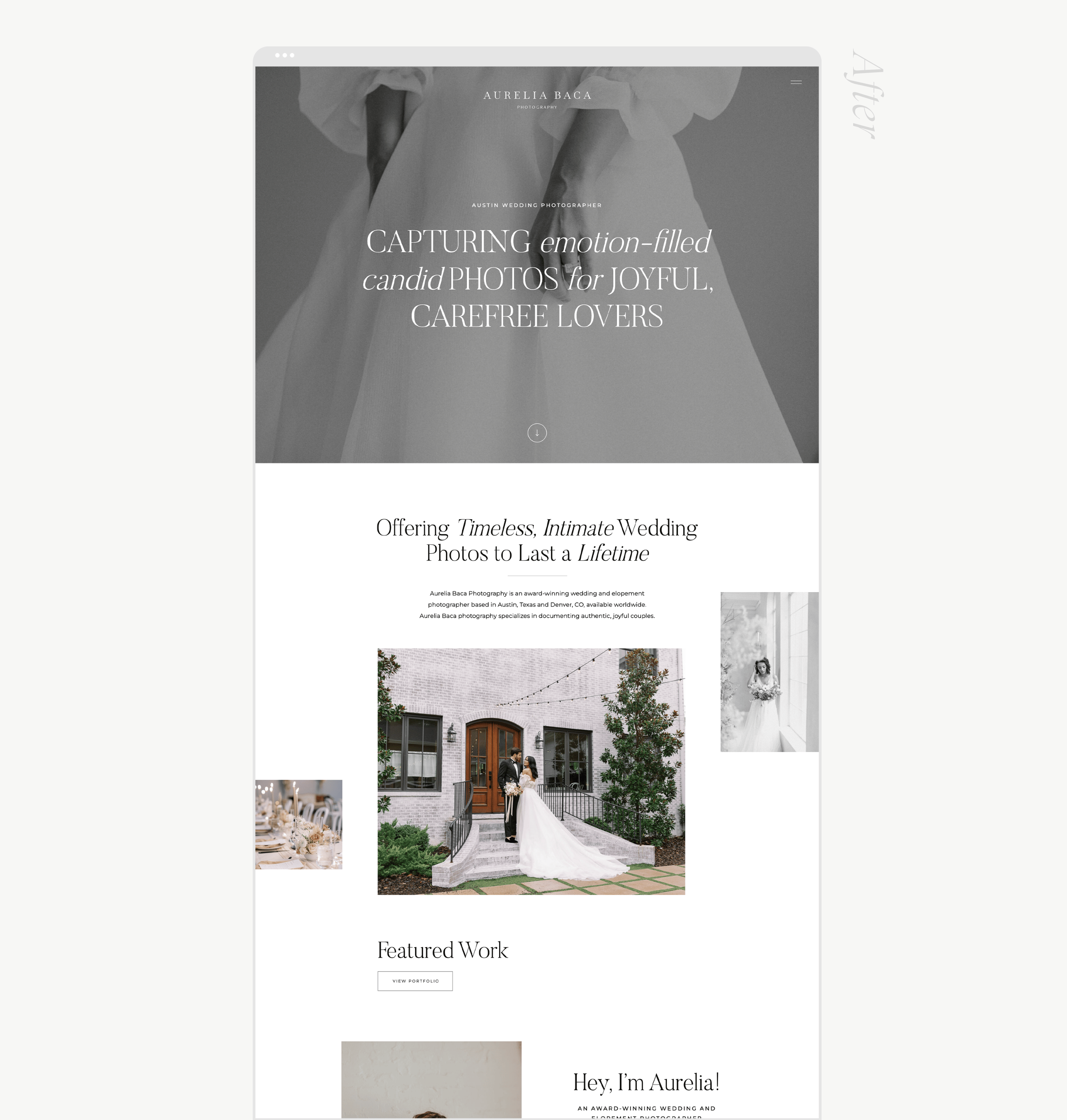 mockup of wedding professional website