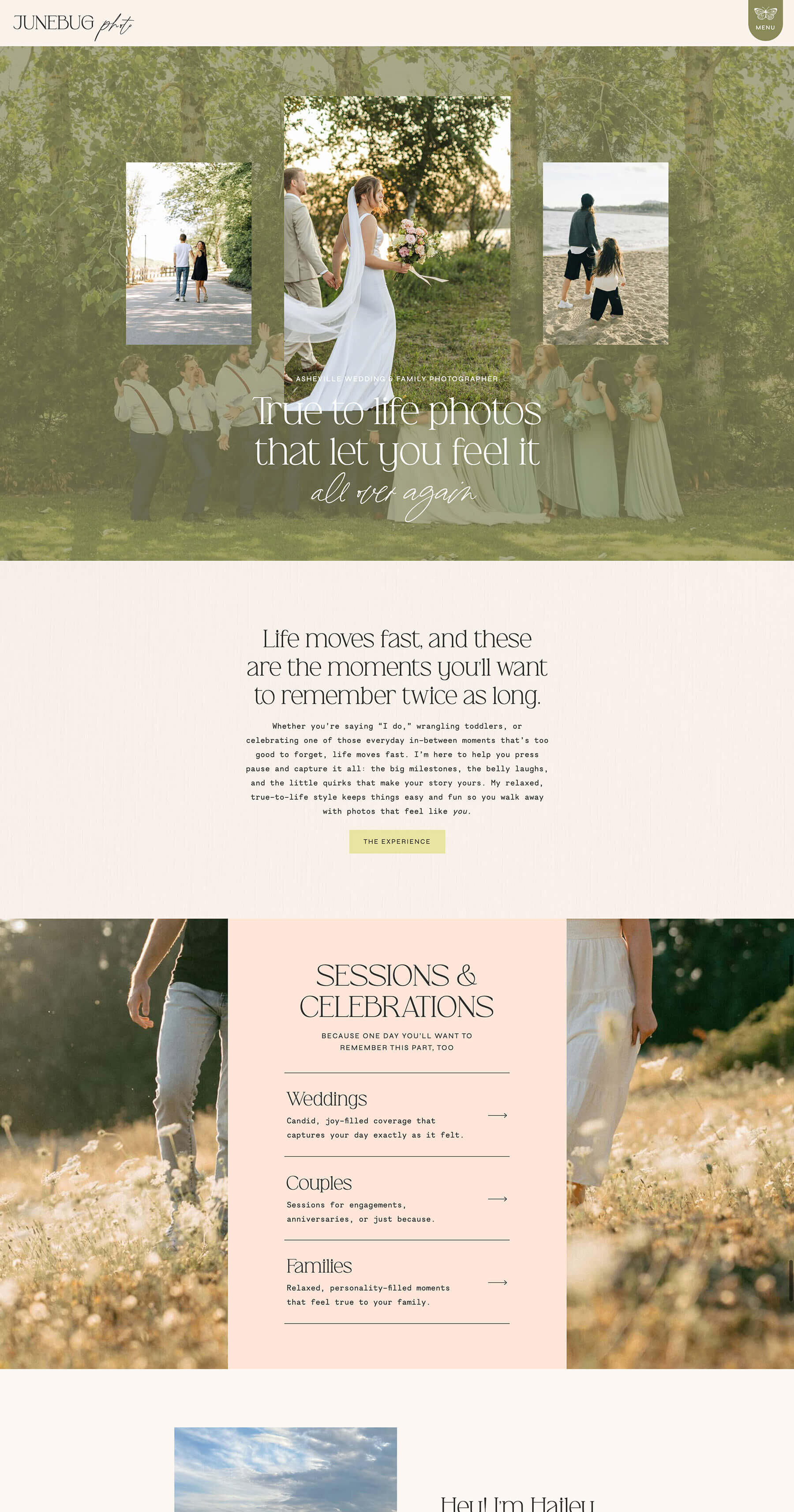 Junebug Showit template for wedding and family photographers