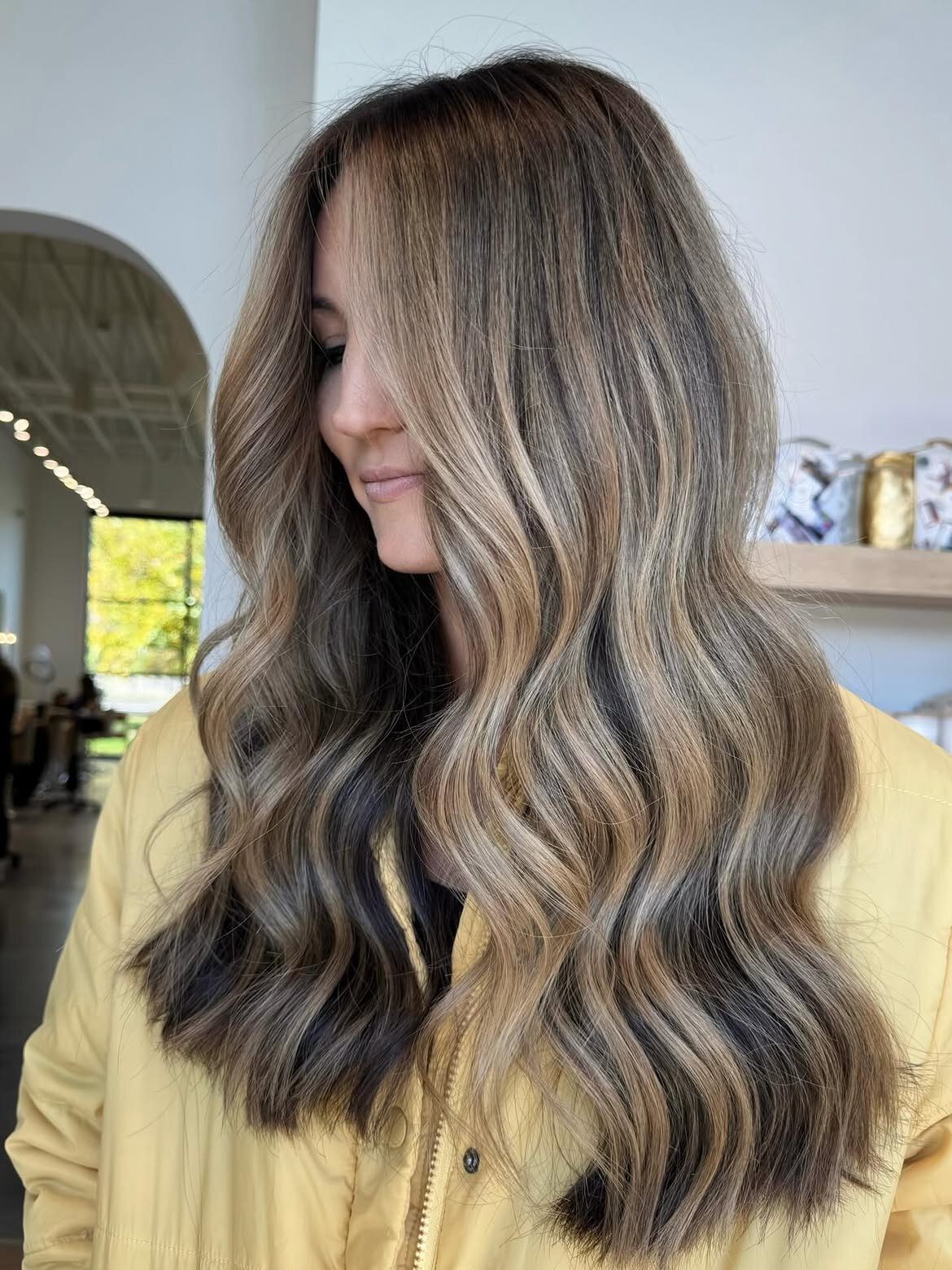 Brunette hair color and balayage created at Echelon Salon in Eagle, Idaho
