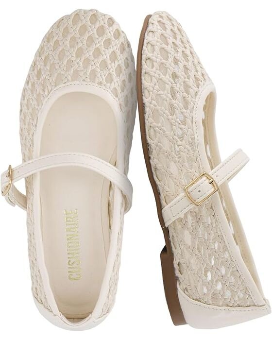 Cream Woven Mary Janes — Shoes fall family photo outfit idea