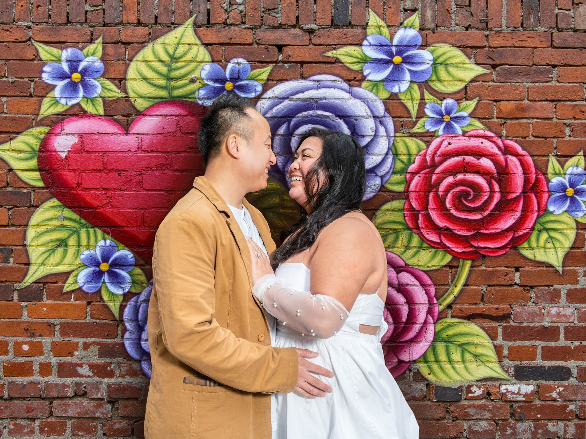 Wedding couple portrait in the Los Angeles Arts District