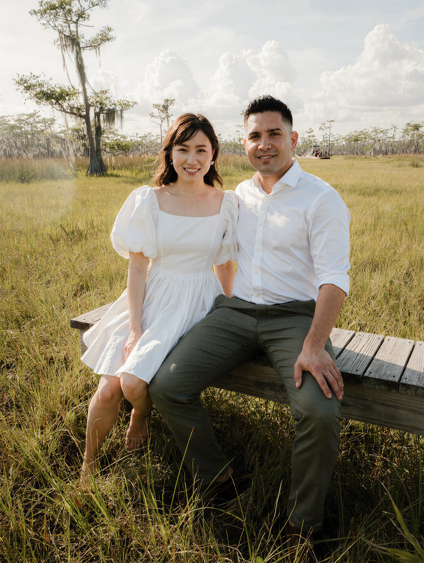 Bride and groom wedding photography in the Florida Everglades by Florida destination wedding photographer 4Karma Studio