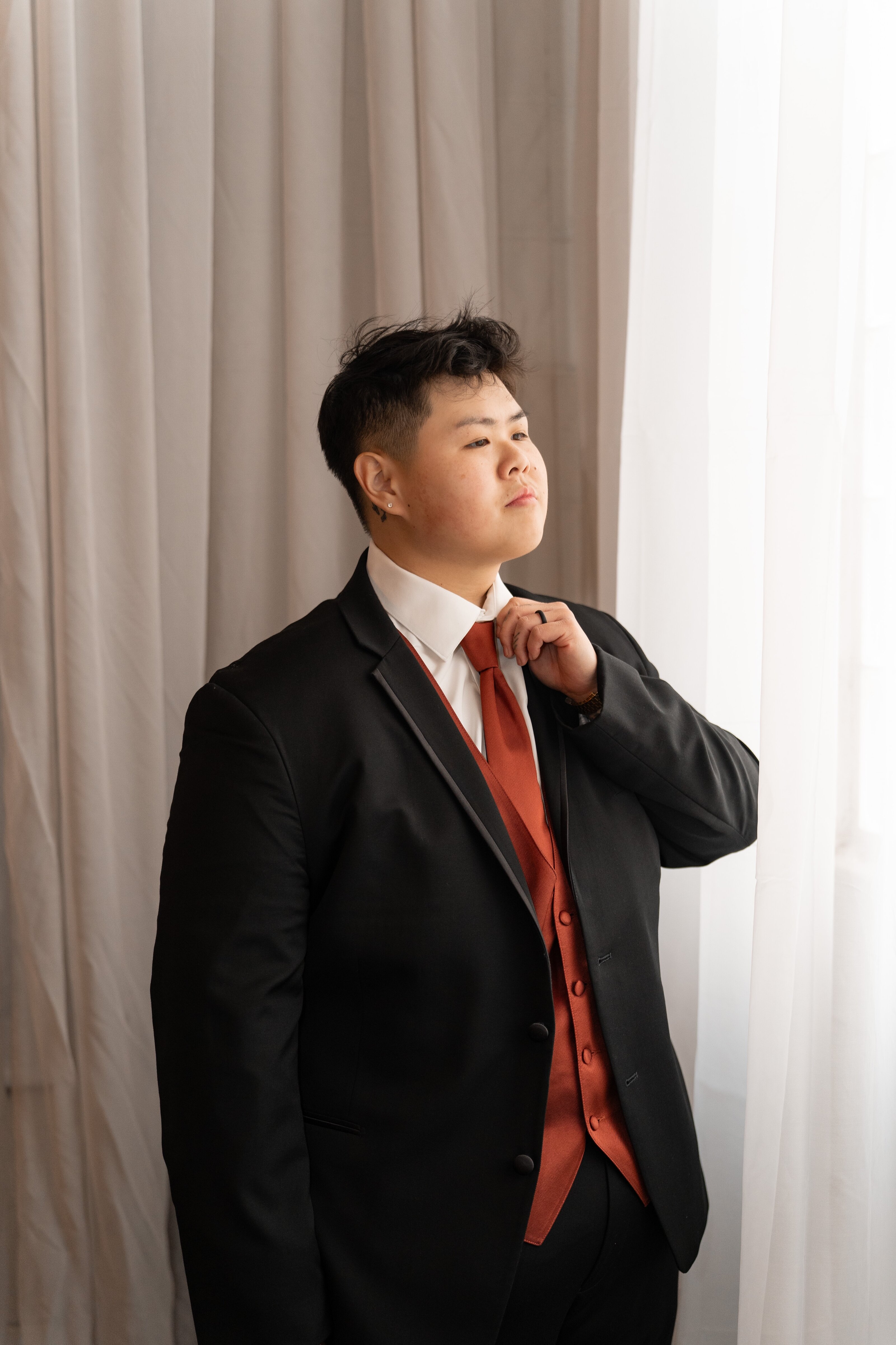 Editorial portrait by a window