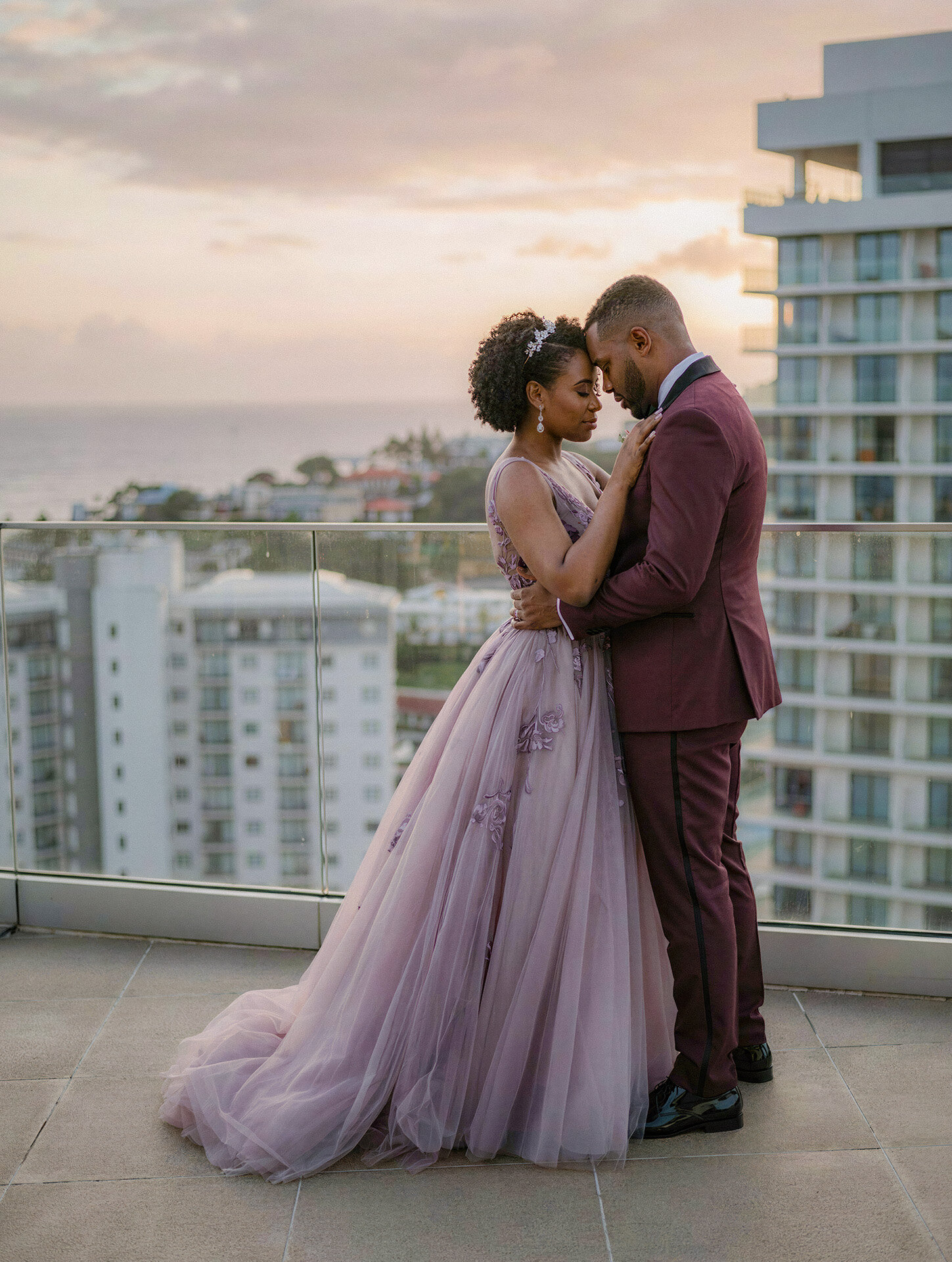 Kingston rooftop destination wedding photography at golden hour