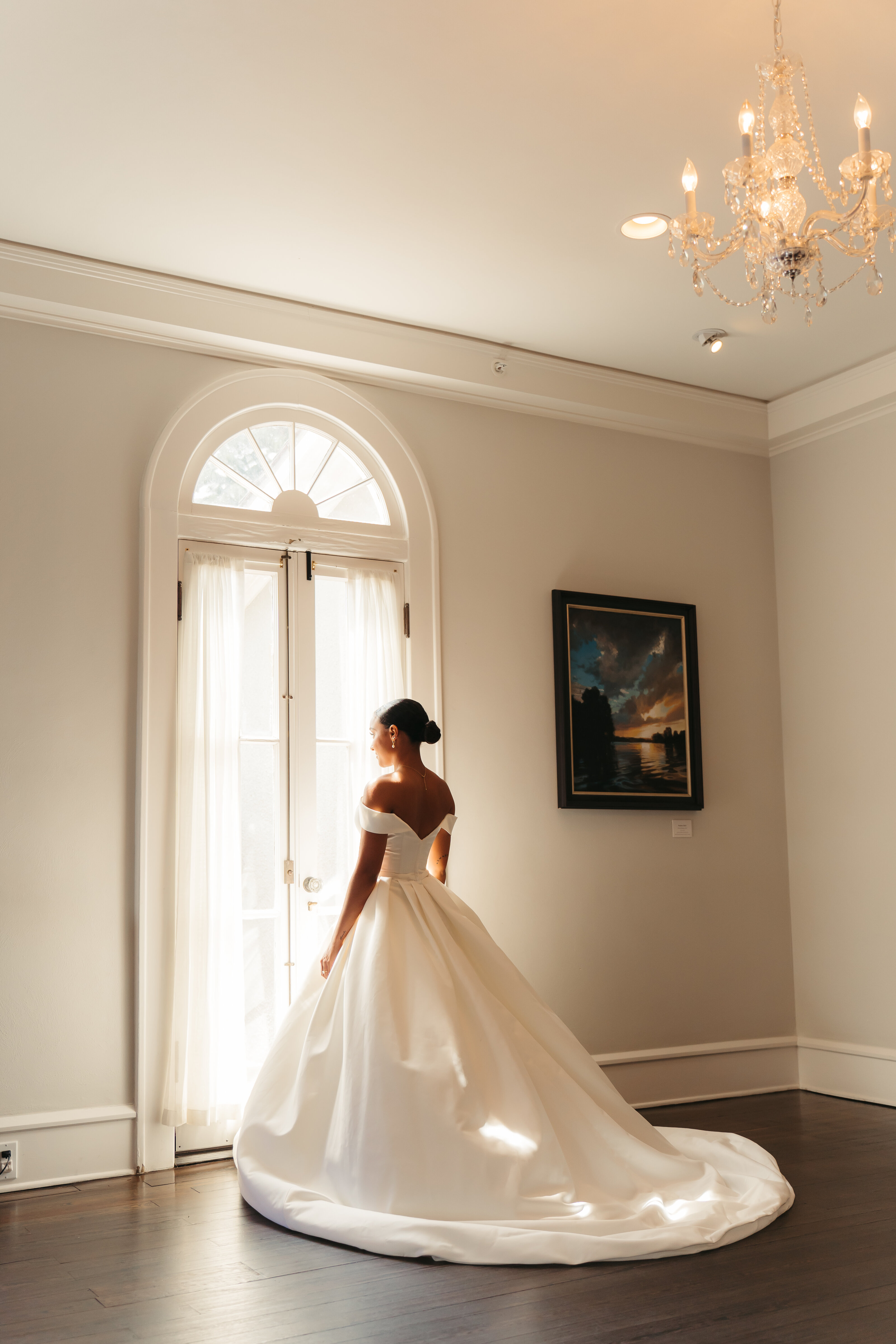 Bride at window