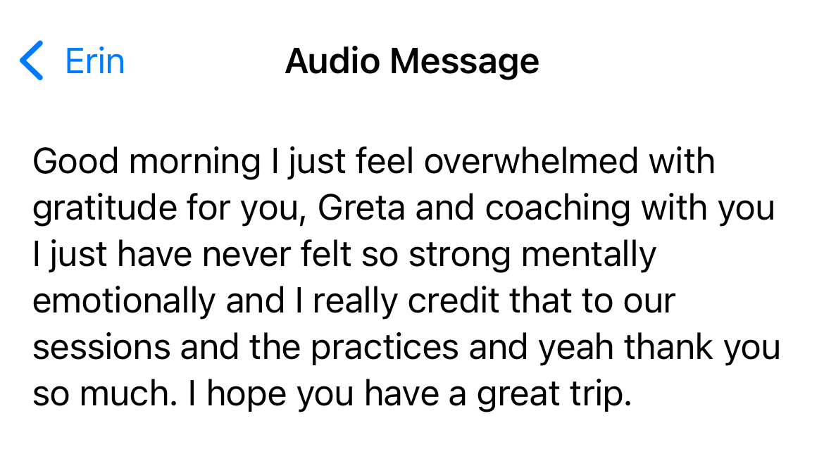 Greta Ertl – Life Coach – Client Testimonial