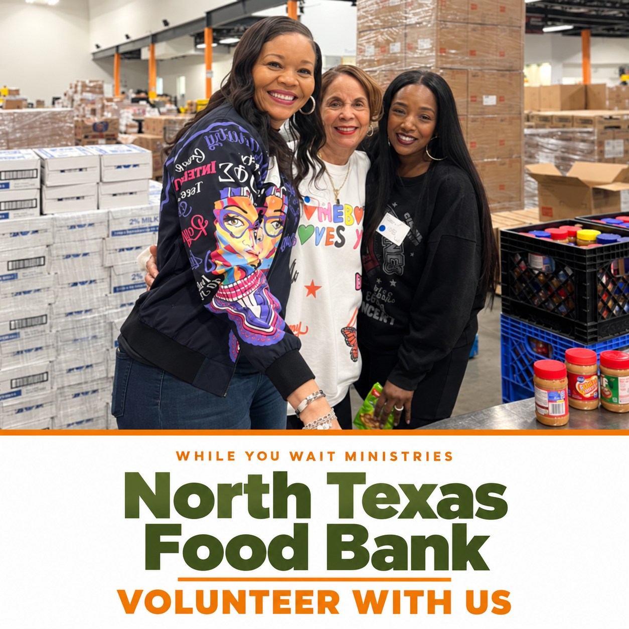 Volunteers serving at the North Texas Food Bank