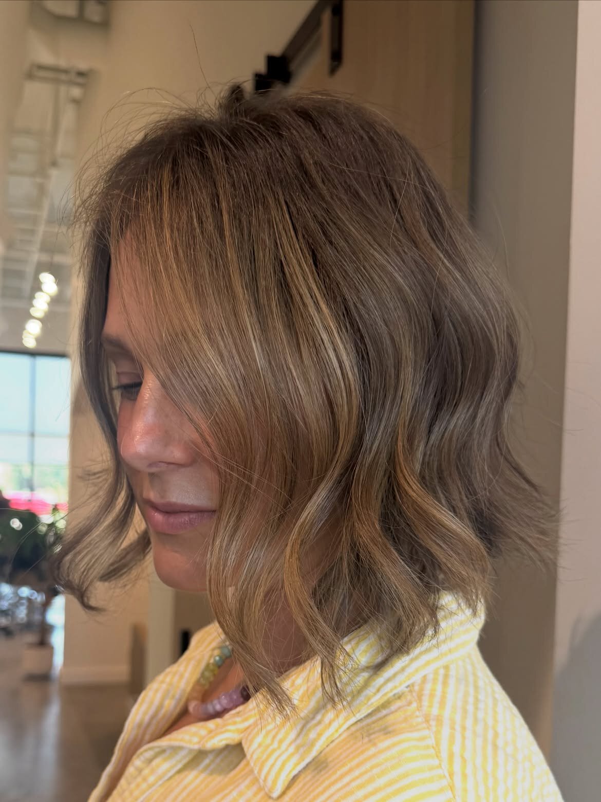 Brunette hair color and precision haircut at Echelon Salon, Eagle, Idaho