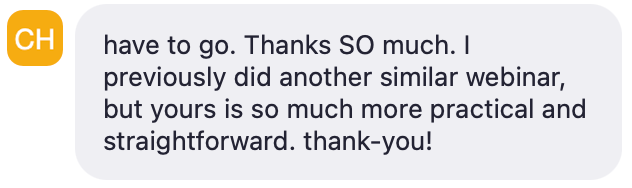 Webinar testimonial 2
