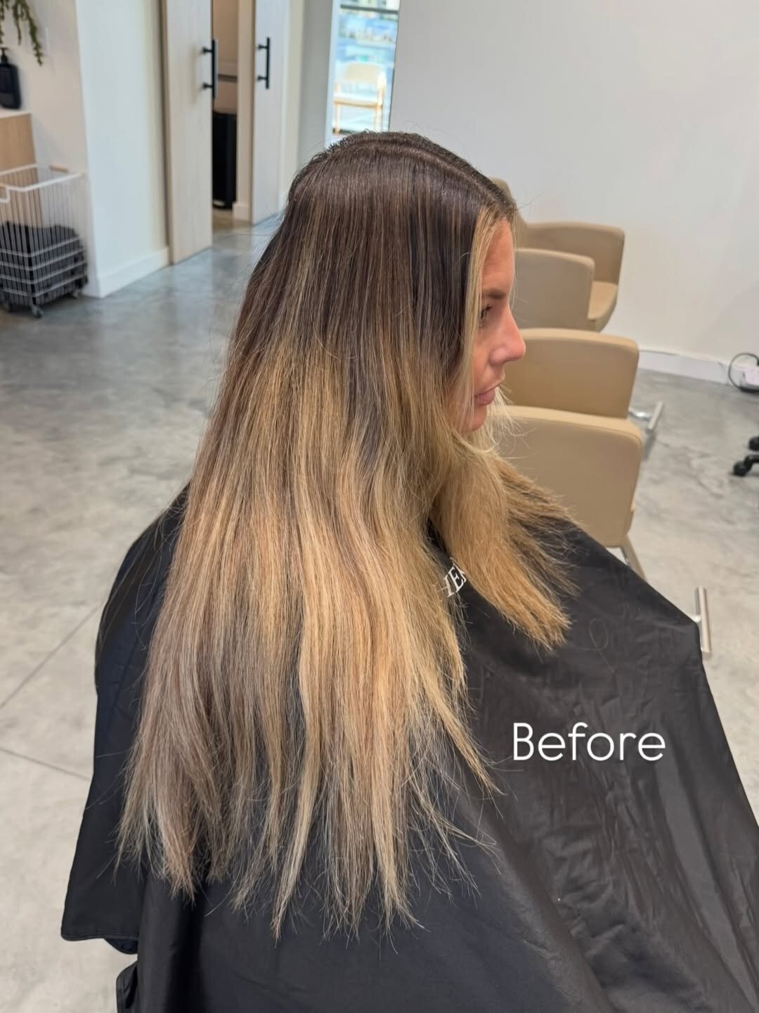 Hair before extensions were installed at Echelon Salon in Eagle, Idaho