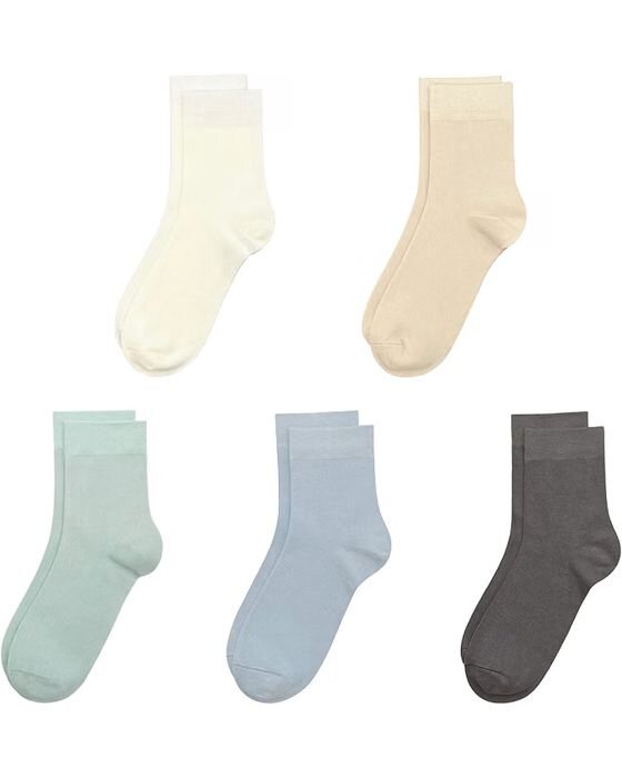 Neutral Ribbed Ankle Socks (5-Pair) — Socks fall family photo outfit idea