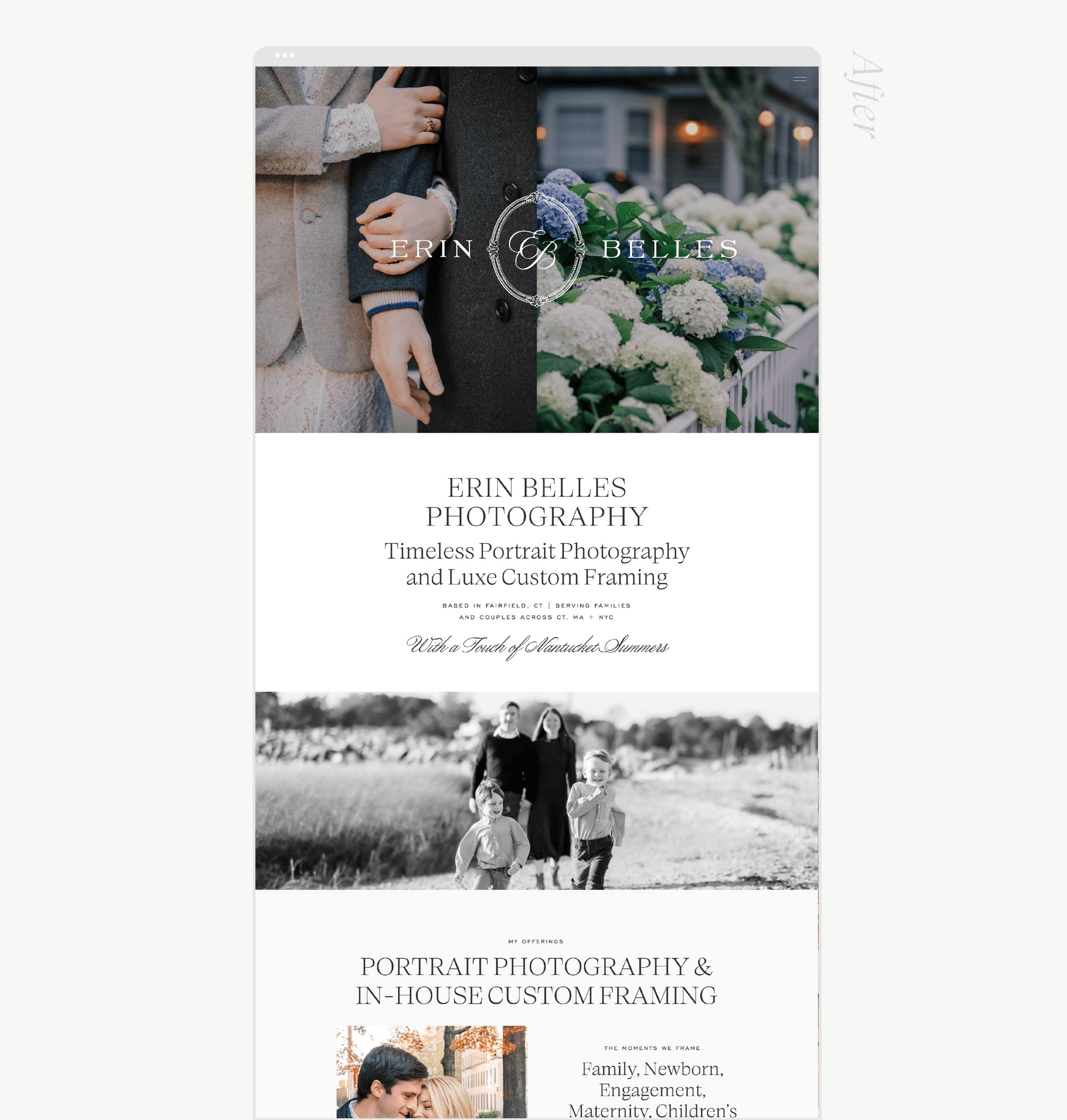 mockup of wedding professional website