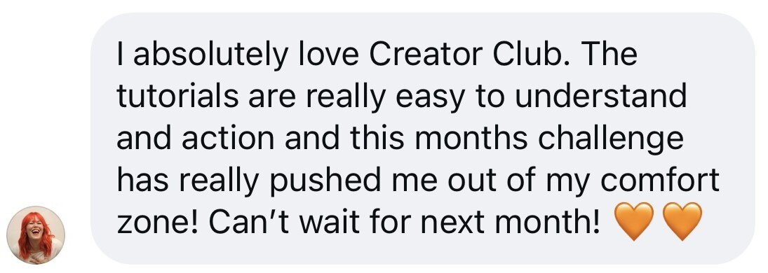 Creator Club member praises the easy-to-follow tutorials and challenges that pushed her out of her comfort zone.