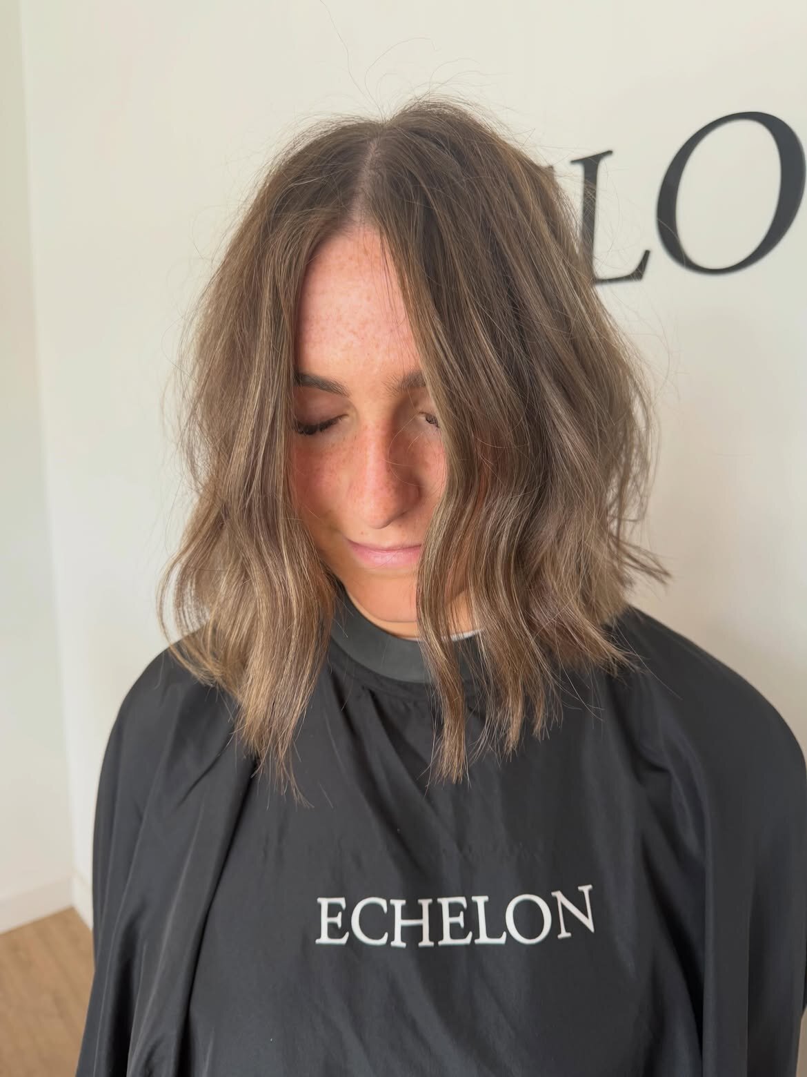 Brunette hair color and precision haircut created at Echelon Salon in Eagle, Idaho
