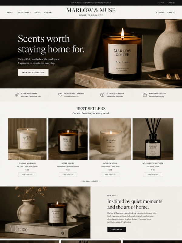 Shopify website design by Heinz Design Creative