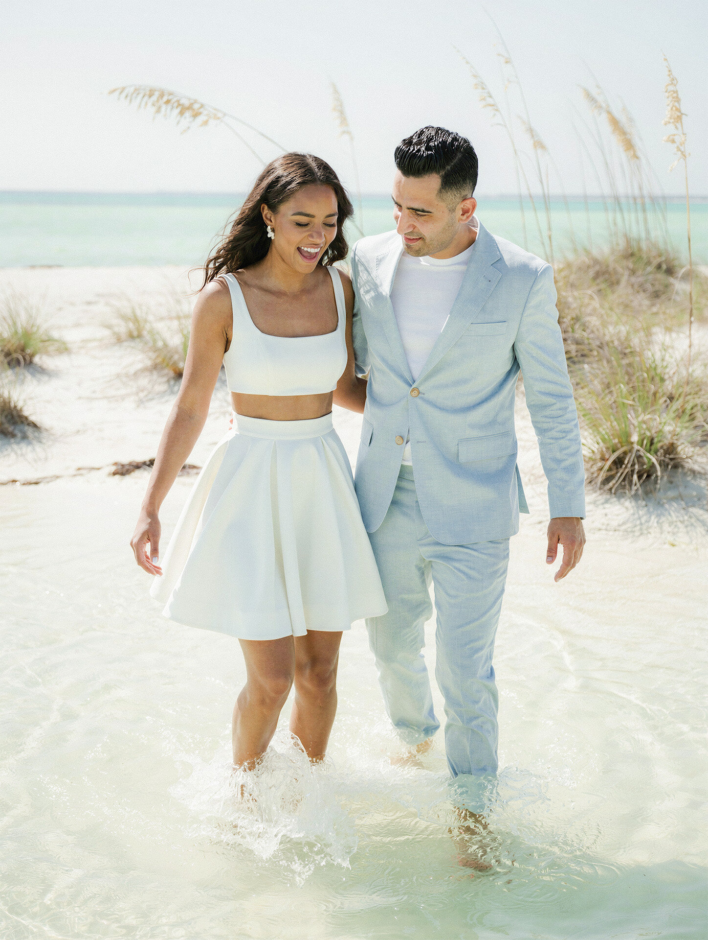 Florida Emerald Coast beach wedding photography with bride and groom by 4Karma Studio