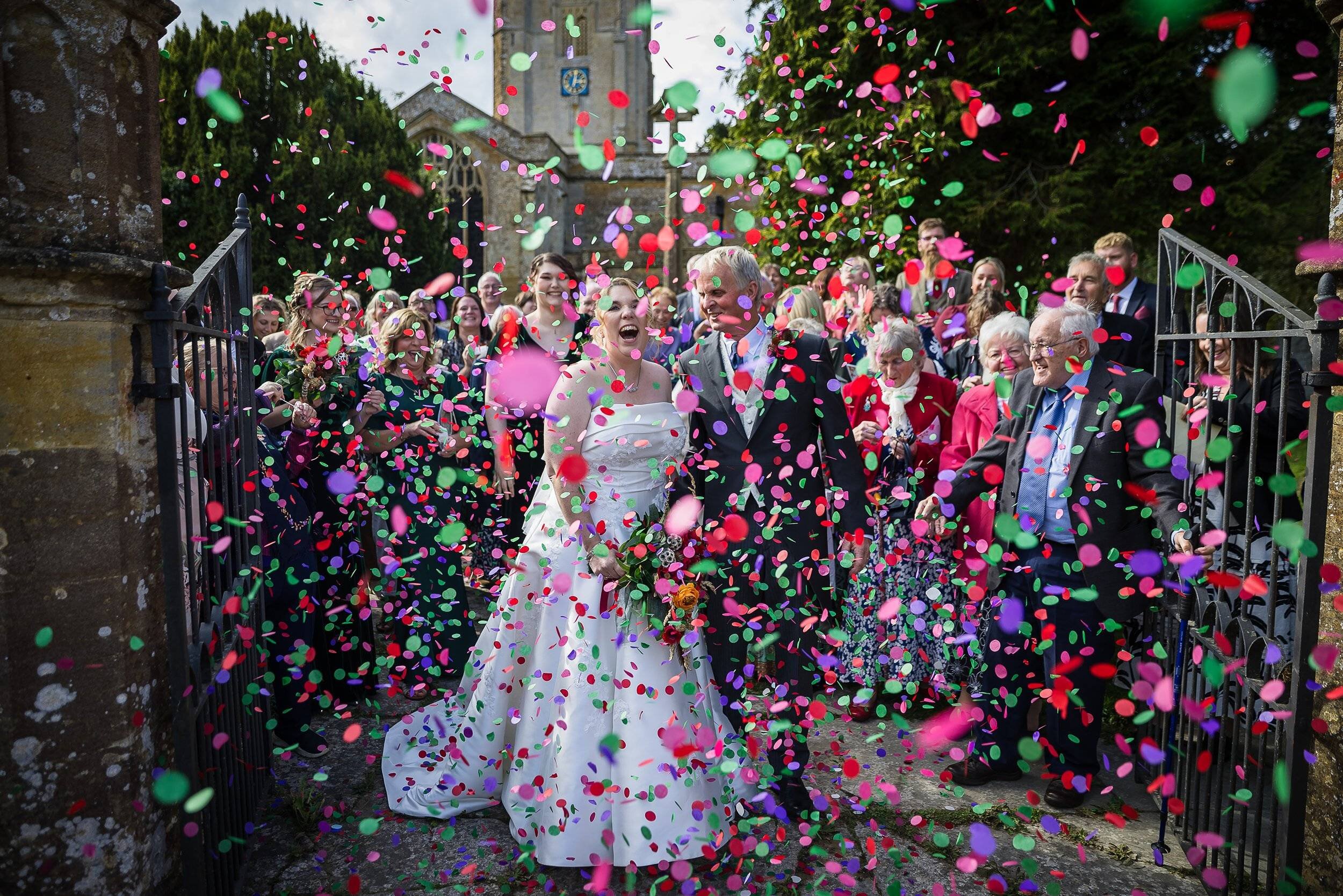 Bride in floral garden