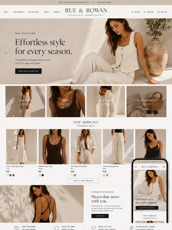 Product based brand website design
