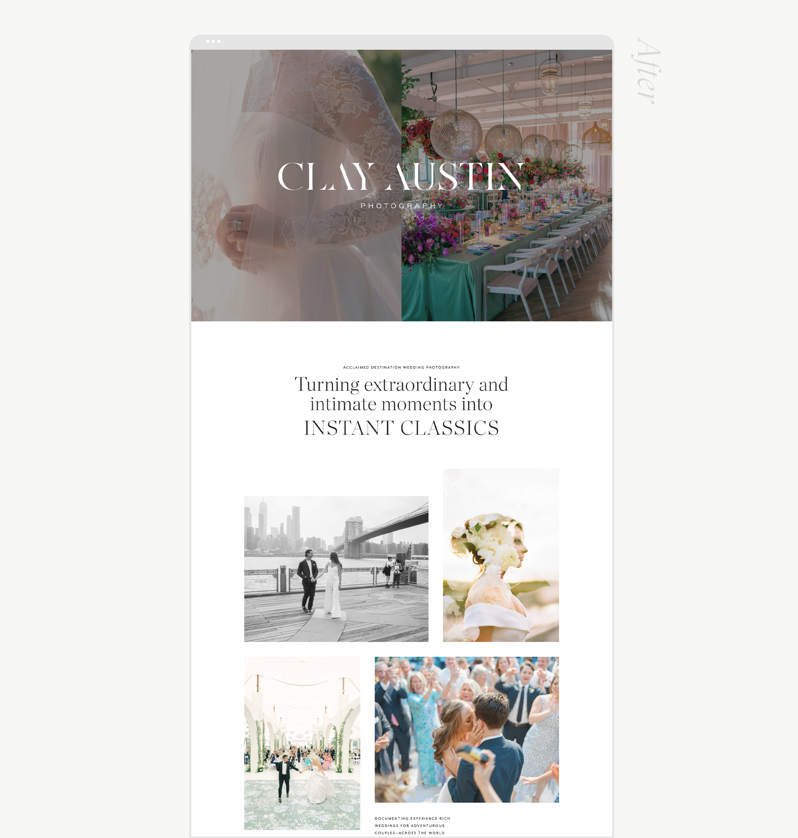 mockup of wedding professional website